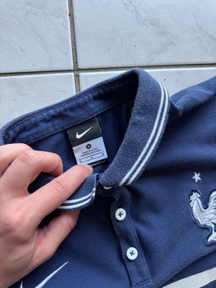 Polo Nike Équipe de France FFF bleu rayures – Taille M - photo numéro 7