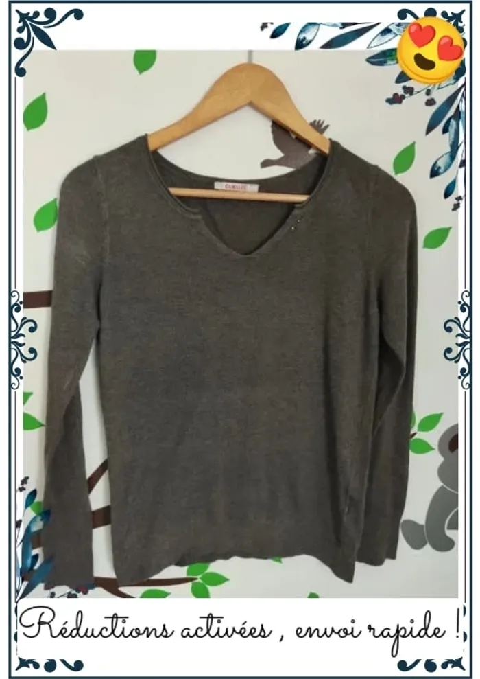 Pull marron foncé femme - photo numéro 2
