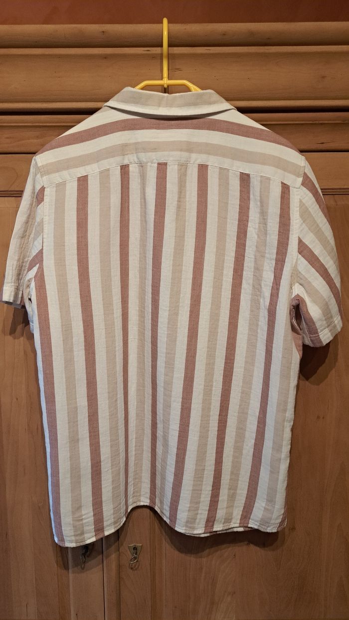 Chemise à rayures bordeaux homme - photo numéro 4