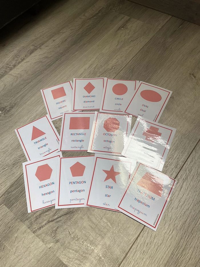 Cartes Nomenclature Formes géométriques Montessori GB - photo numéro 2