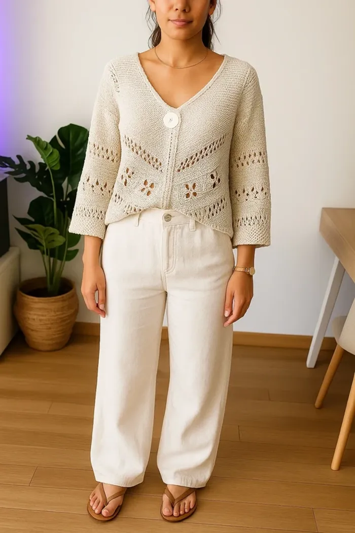 Top bohème en tricot crochet vintage Zara - photo numéro 2