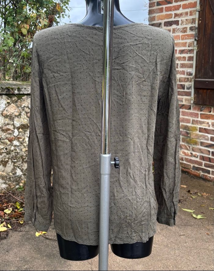 💚 Blouse kaki à pois – Mim – Taille 42 - photo numéro 4