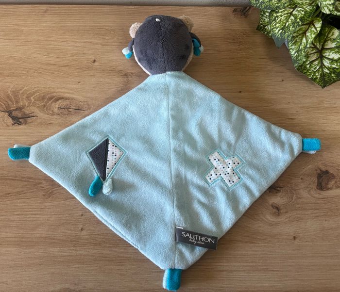 Neuf doudou plat ours aviateur bon voyage sauthon - photo numéro 3