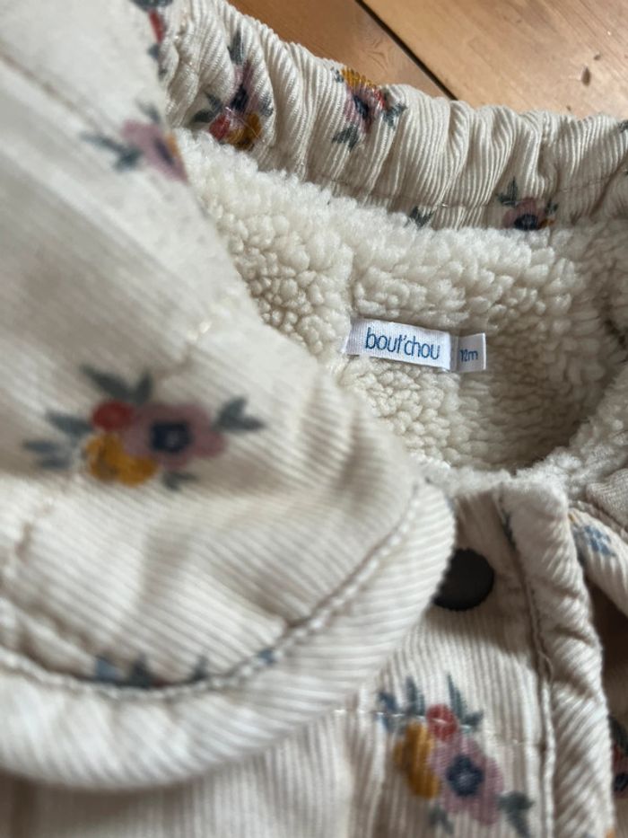 Manteau beige fleurs moumoute Bout’chou - photo numéro 4