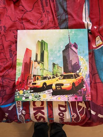 Toile / tableau taxi New York multicolor