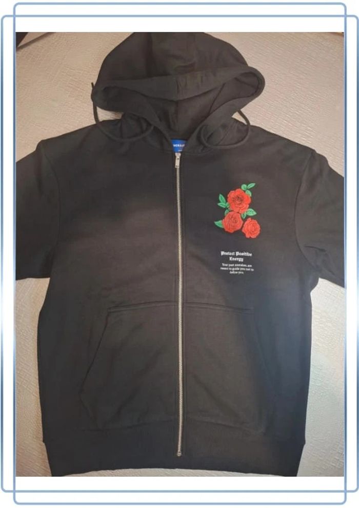 Sweat zippé à capuche Jack et jones /hoodie / noir unisexe- taille M - neuf - photo numéro 11