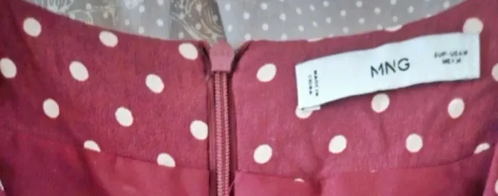 Combinaison pantalon bordeaux pois crème Mango Taille M Neuve - photo numéro 6