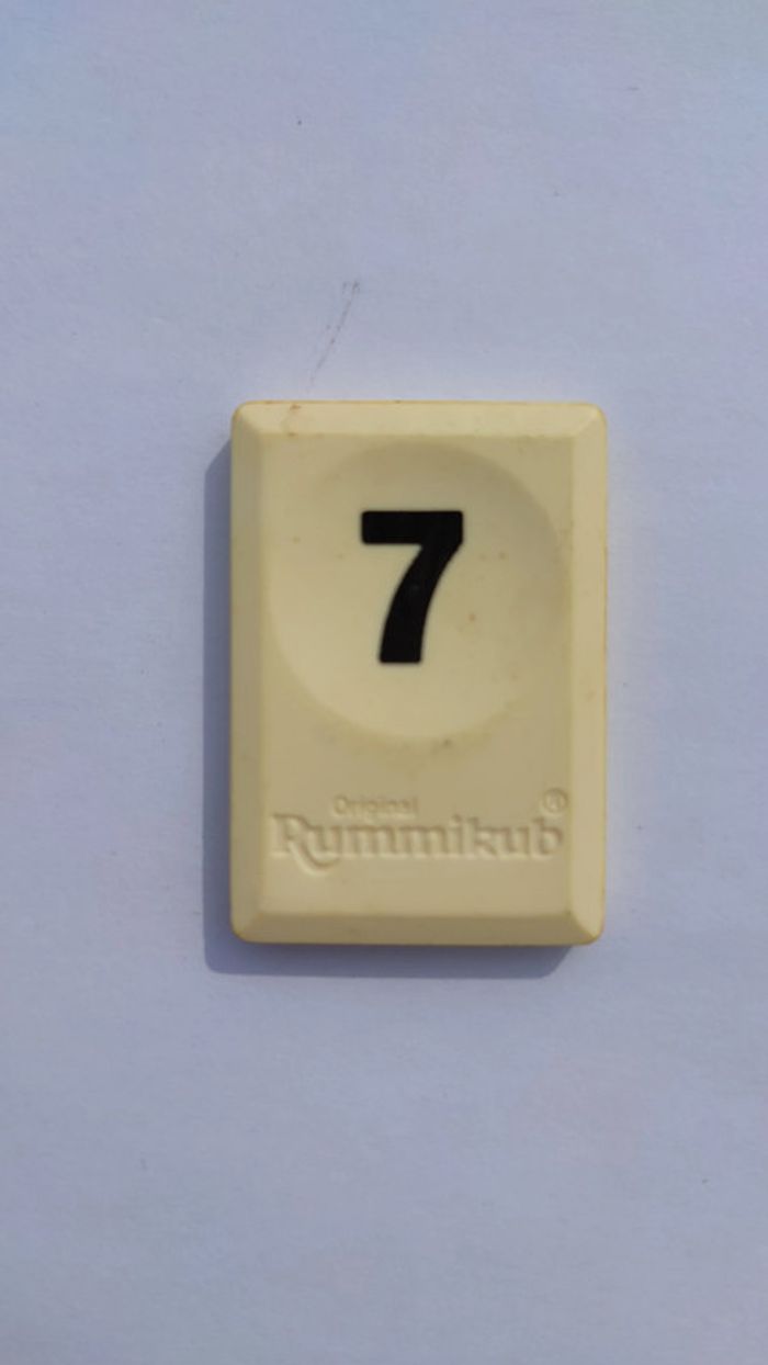 Tuile chiffre 7 sept noir pièce détachée Rummikub Le rami des chiffres 1996 hasbro #B40