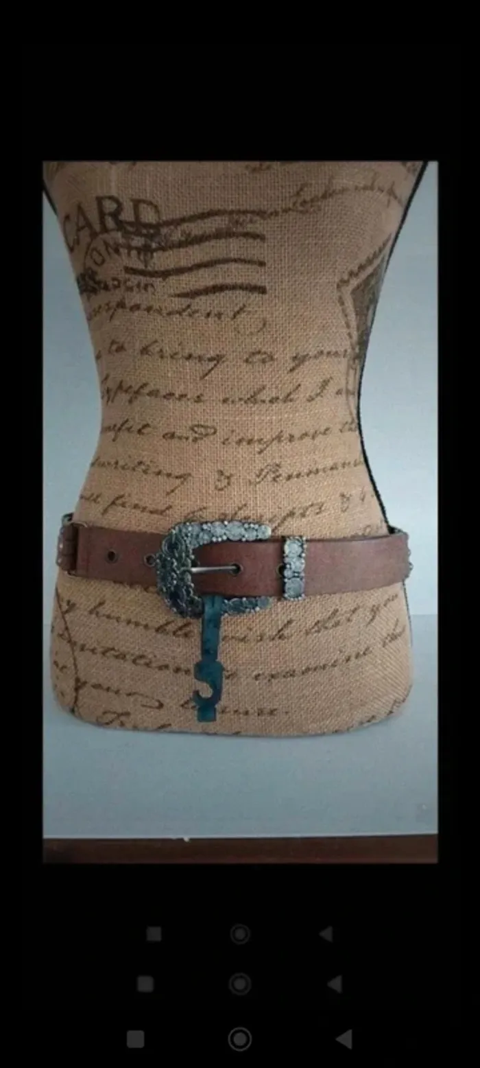 Ceinture marron trois rangs 90 cm femme - photo numéro 8