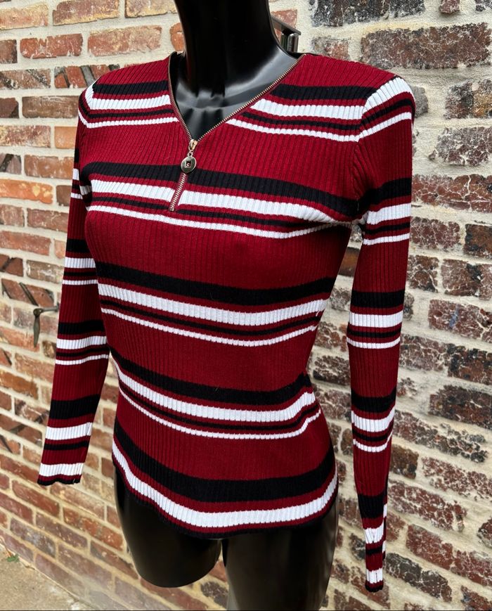 👚 Pull fin côtelé à rayures – MS Fashion – Taille 36 - photo numéro 2
