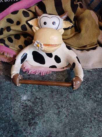 Porte papier toilette vache