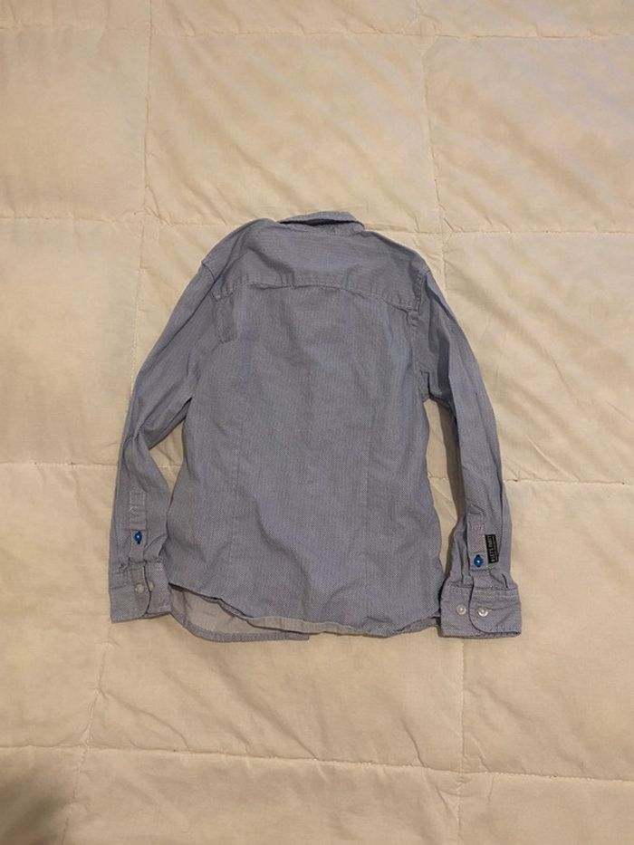 Chemise blanche à petits carreaux bleus 8 ans C&A - photo numéro 4