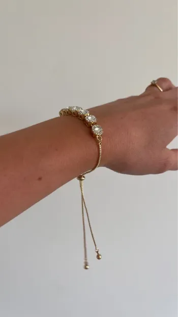 Bracelet plaqué or avec strass
