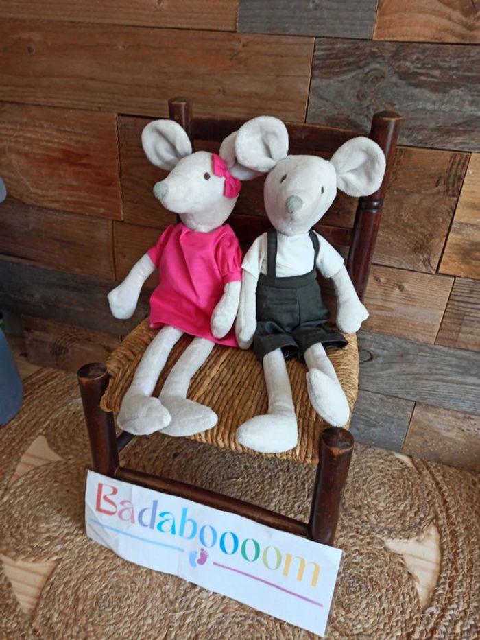 Peluche couple souris atmosphera tbe - photo numéro 2