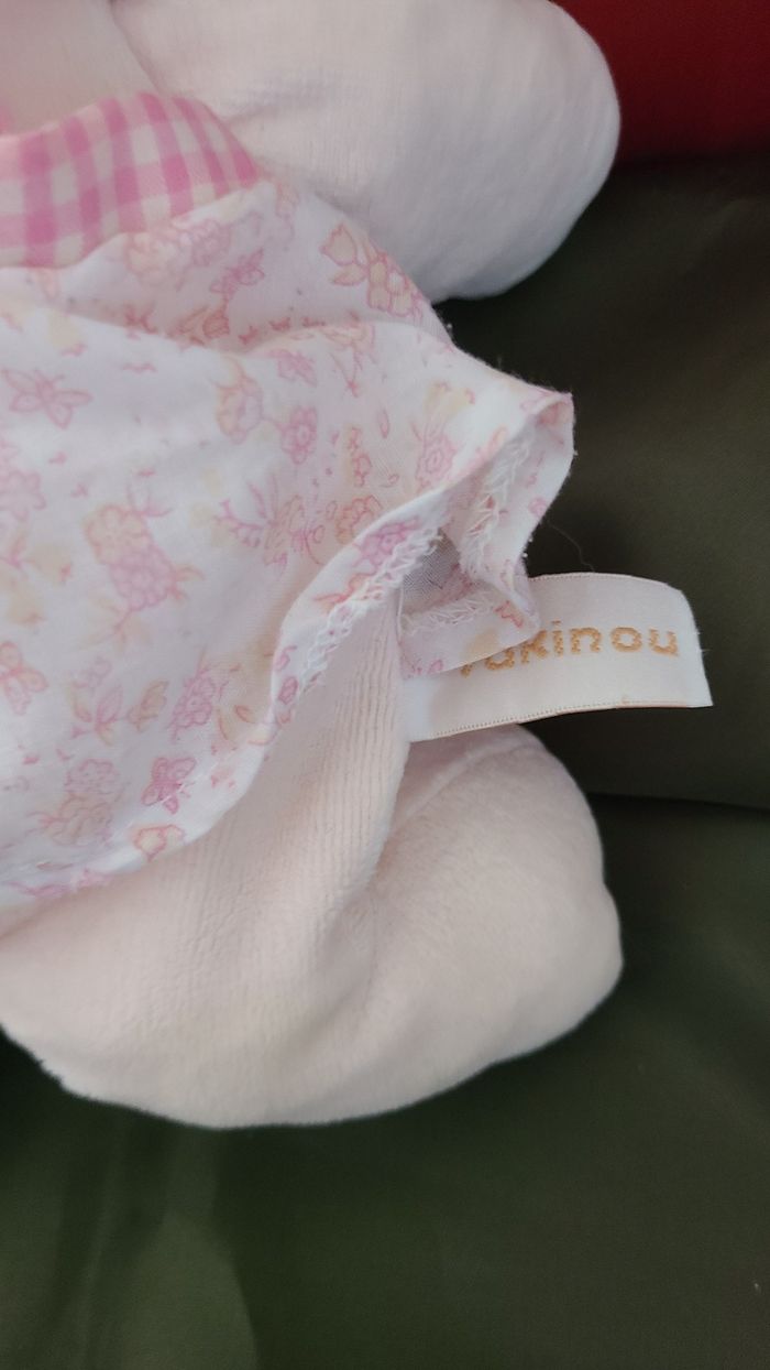 Doudou girafe vache rose fleurs TAKINOU - photo numéro 5