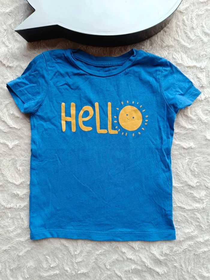 Tee shirt chemise manches courtes Garçon 24 mois Hello Soleil In Extenso 100% coton - photo numéro 2