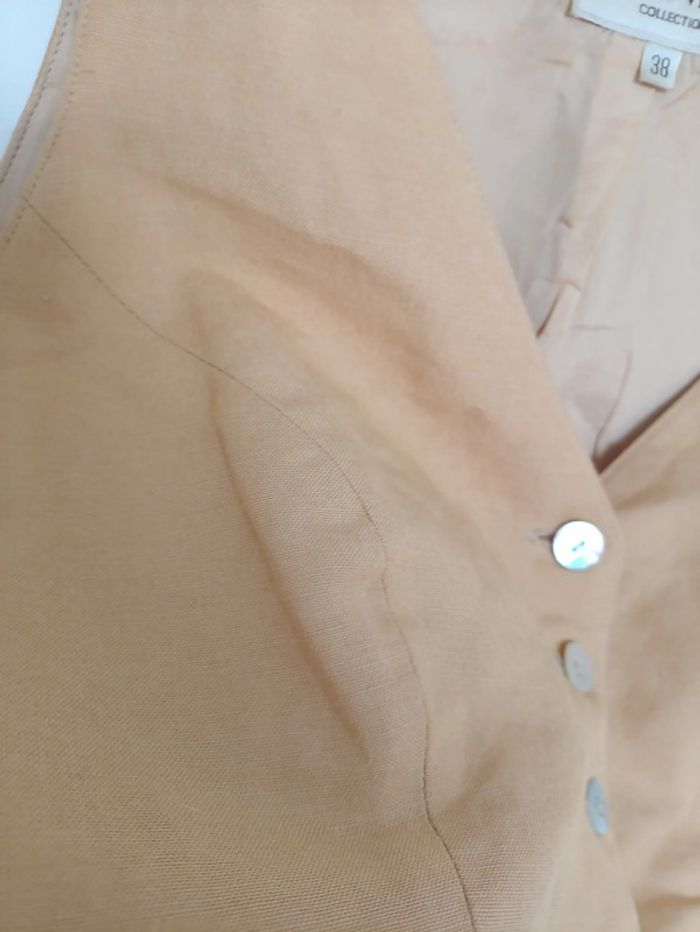 Top beige en lin Armand Ventilo Collection vintage old school pro - photo numéro 3