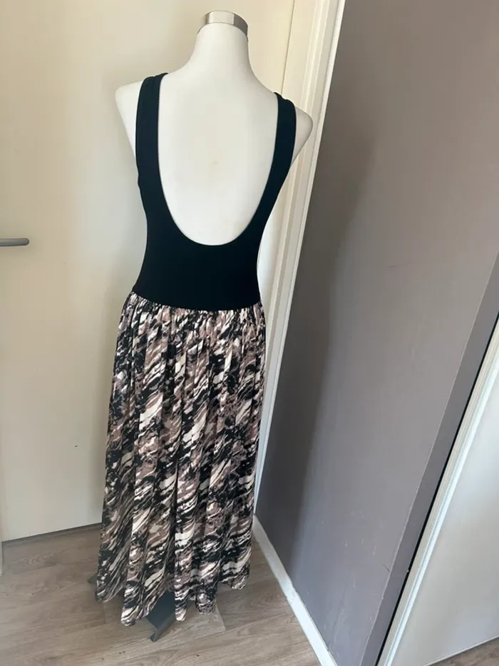 Emi jo robe longue noire à imprimer beige, multicolore femme, taille M/38 - photo numéro 4