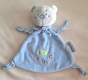 DOUDOU PLAT OURS BLEU ABC - LES BEBES D'ELYSEA