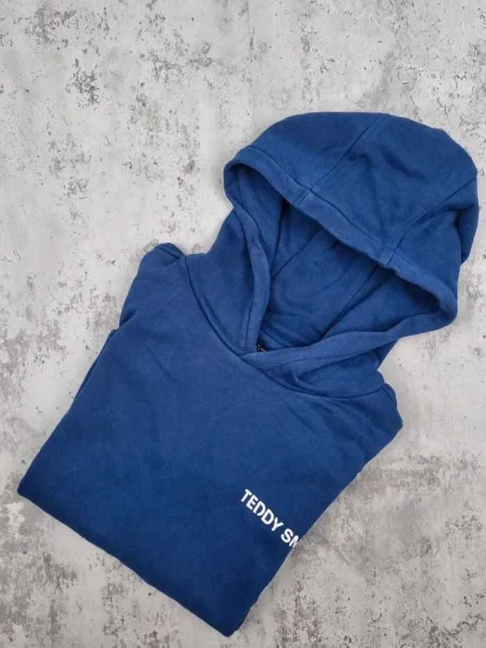 Sweat à capuche Teddy Smith bleu – Taille 12 ans Garçon (mesures en photos)