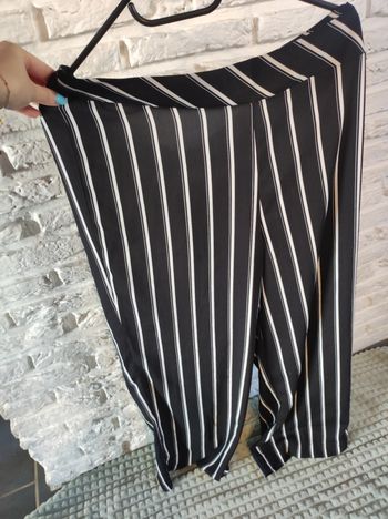 Pantalon à rayures noir et blanc L