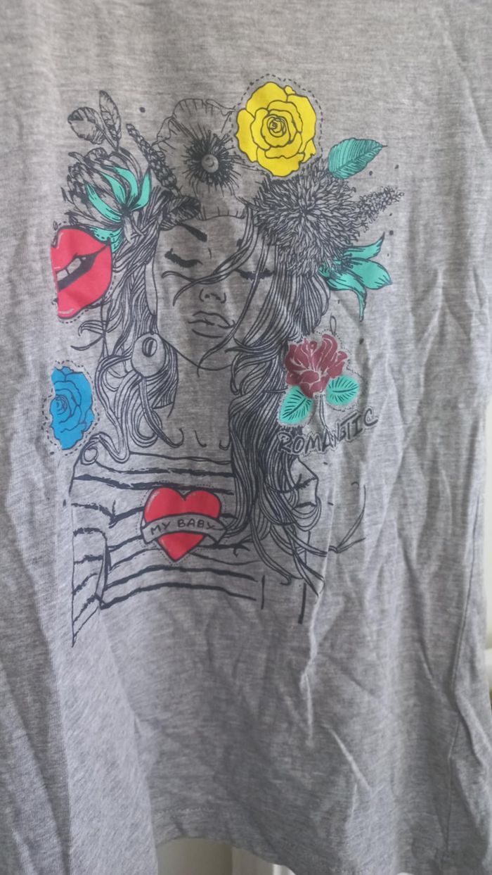 Tee shirt  femme gris - photo numéro 3