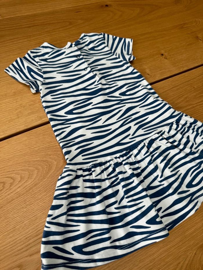 Robe MC blanche à rayures bleu marine avec cœur - Taille 3 Ans - photo numéro 10