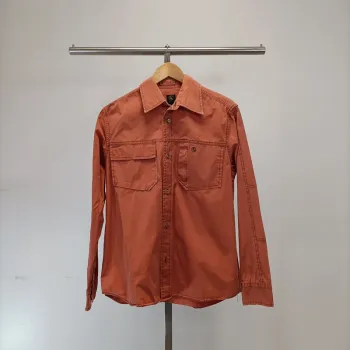 Chemise Aigle Corail pastel - M - 100% coton - résistante - surpiqûres marron - 2 poches plaquées