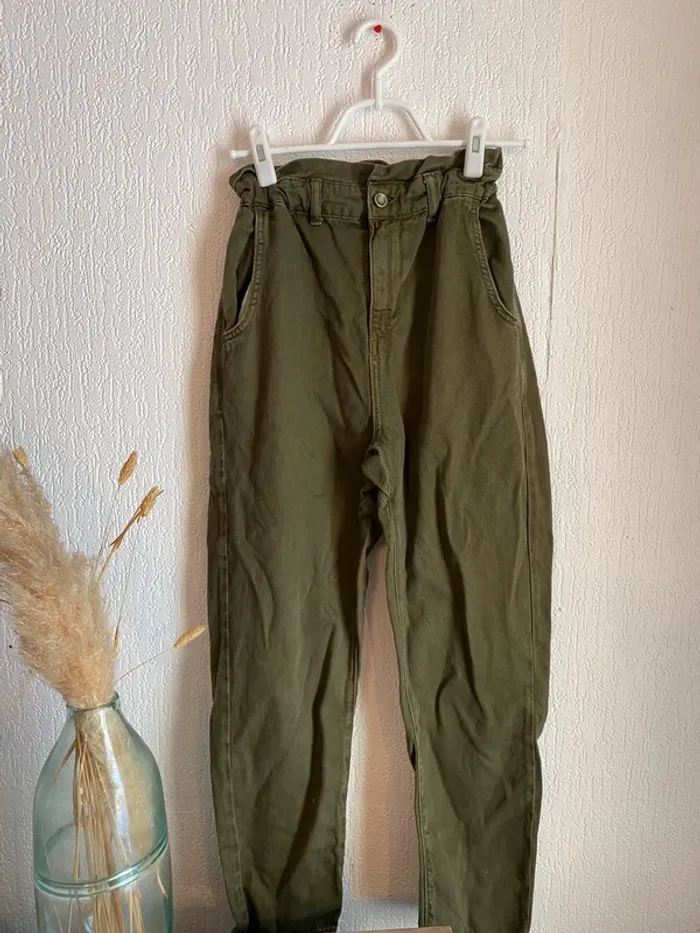 Jean pantalon kaki taille xxs 32 Zara - photo numéro 2
