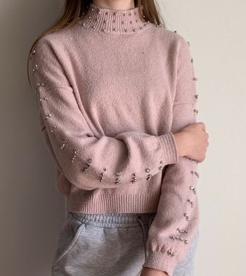Pull à strass rose Jennyfer