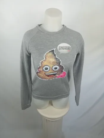 Sweat enfant Emoji gris – sweatshirt - sudadera - sweatshirt - trui - felpa