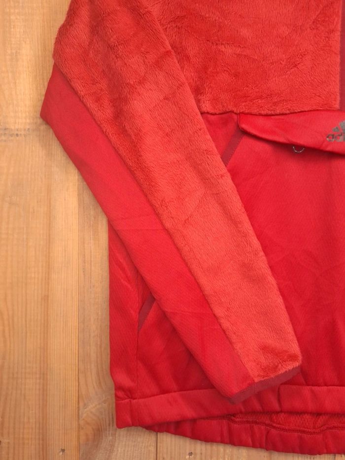 Polaire adidas bi matière quart de zip rouge femme - taille S (107) - photo numéro 4