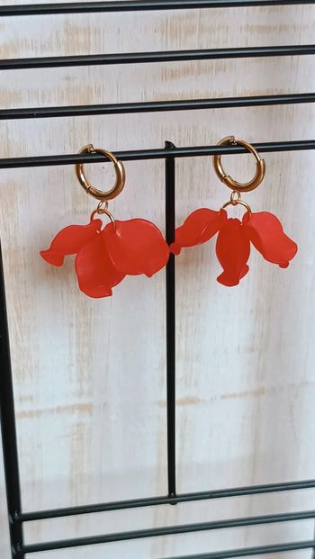 Mini créoles pétales de fleurs