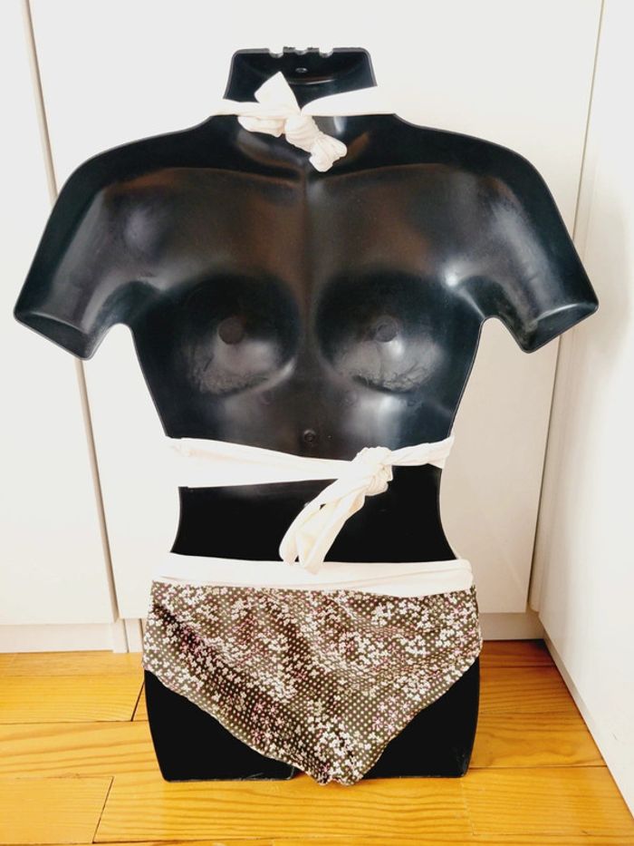 Maillot de bain 2 pièces taille XL 42 Lulu Castagnette fleurs vert rose - photo numéro 8