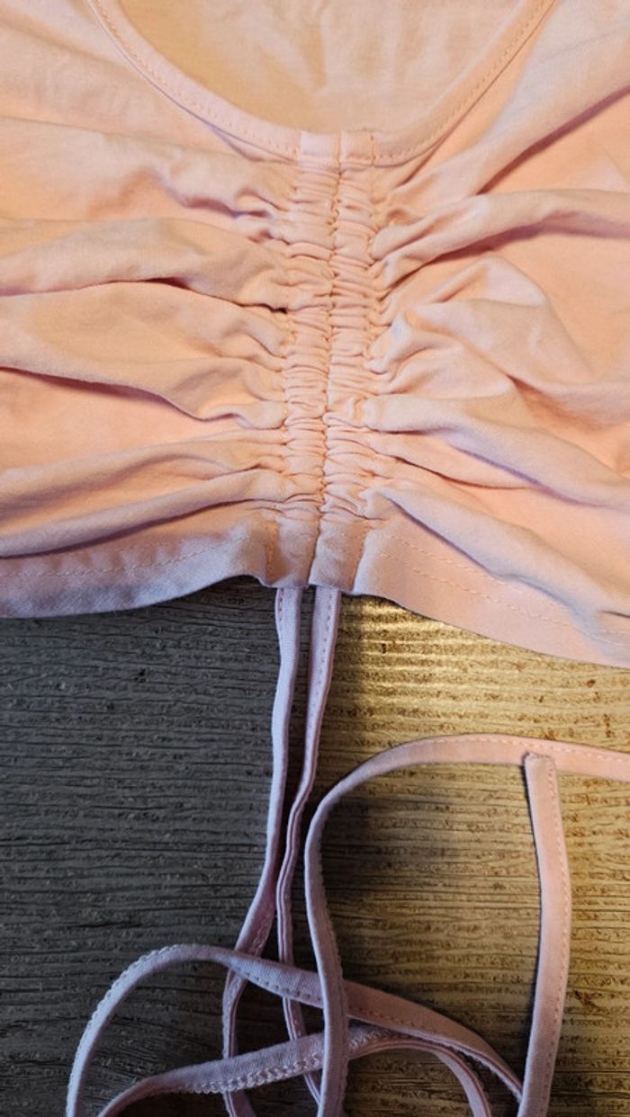 Top court règlable à manches courtes, rose clair, Shein, taille S/36, nickel - photo numéro 5