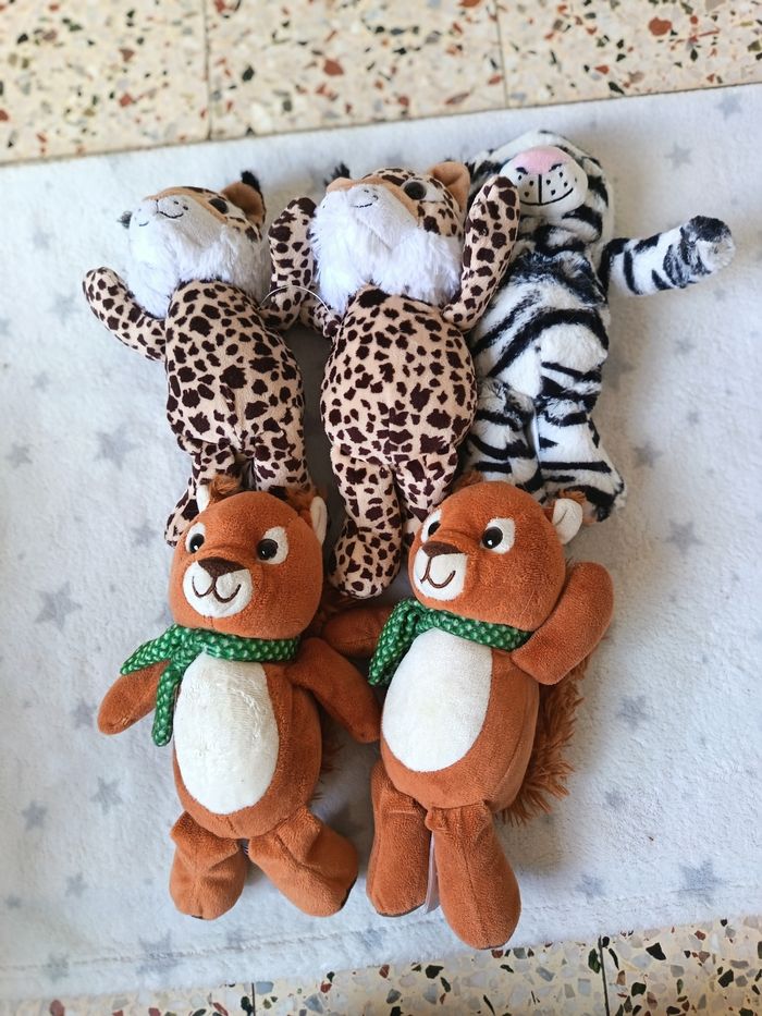 Lot de 5 peluches animaux