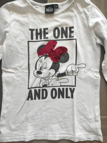 T shirt grandes manches Minnie sequins