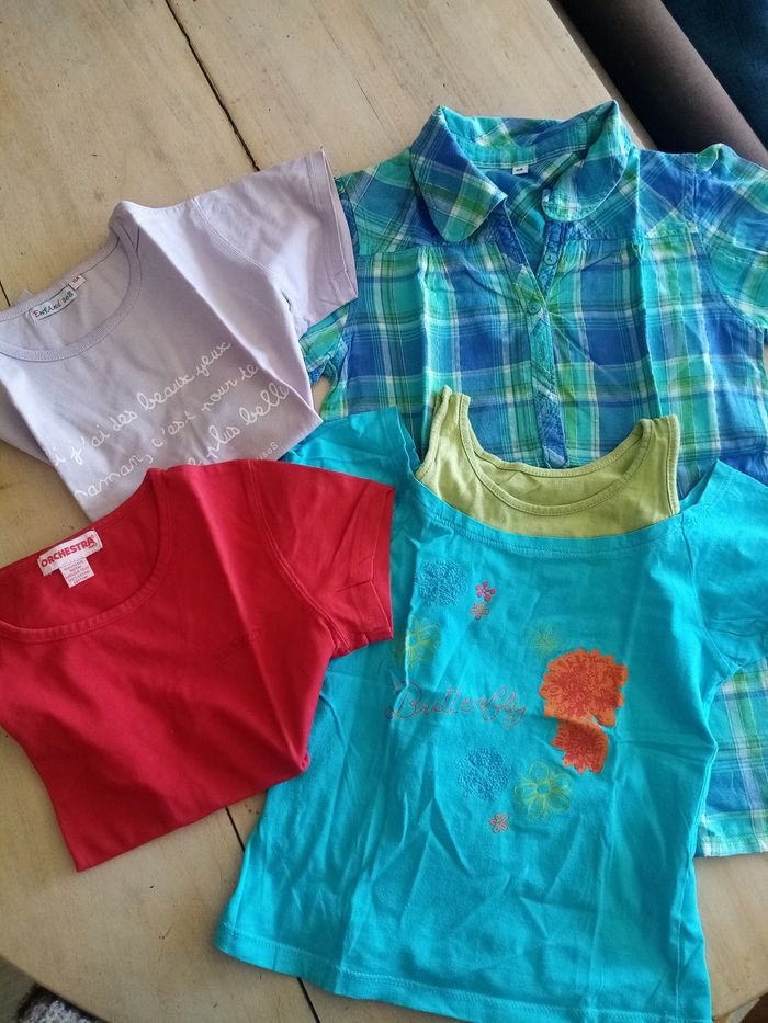 Lot de 4 tops fillette 10 ans