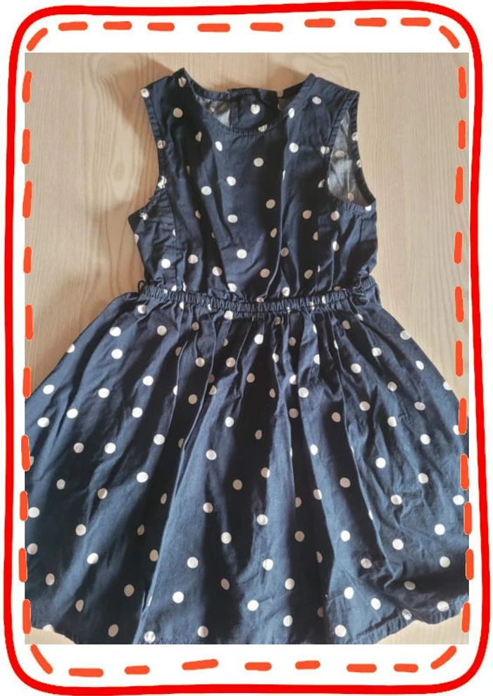 Robe marine a pois blanc