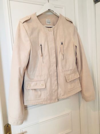 Blouson veste en denaim façon daim 