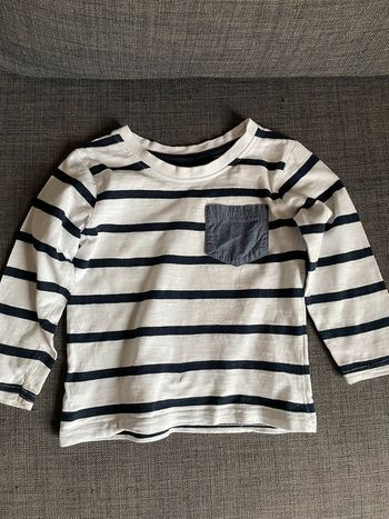 Pull blanc rayures noires