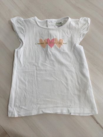 T shirt Kiabi l'amour de ta vie c'est moi coeur 24 mois 2 ans