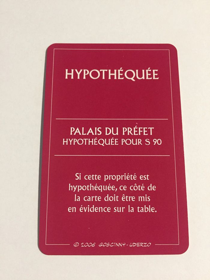 Carte Palais du préfet pièce détachée jeu de société Monopoly le tour de Gaule d'Astérix Hasbro #A53 - photo numéro 2