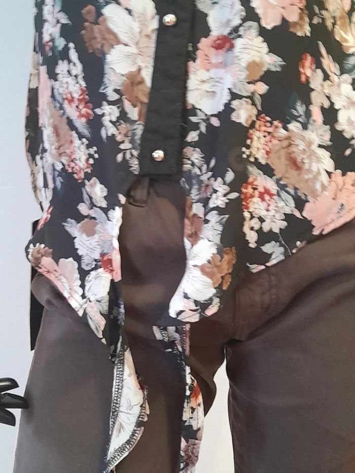 Top débardeur en transparence dentelle en mèche taille m - photo numéro 5