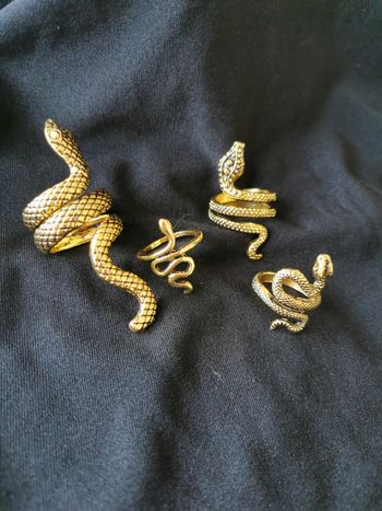 A46 lot de 4 bagues serpent doré or tendance