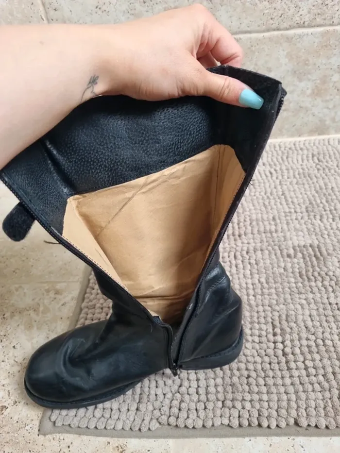 bottes noires mi haute en cuir du pareil au meme - photo numéro 12