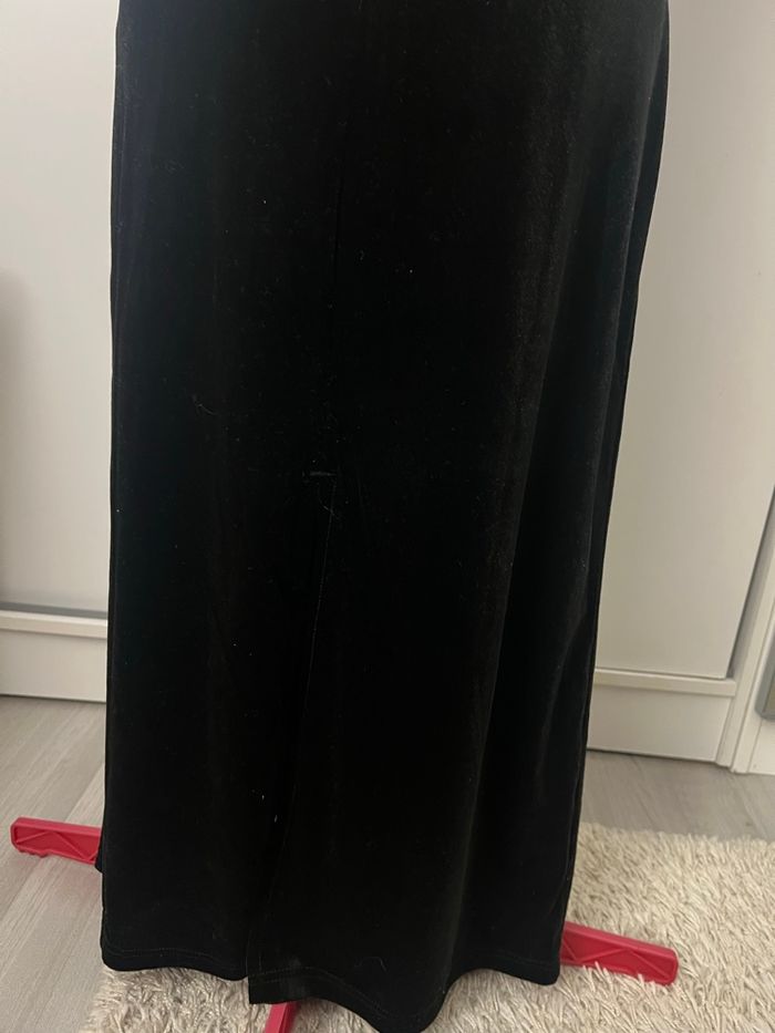 Robe midi drapée velours noir Kiabi - photo numéro 2