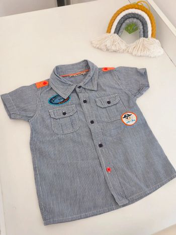 Chemise été petites rayures