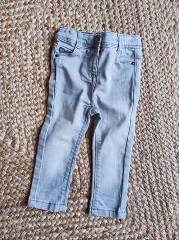 Jean bébé fille 9 mois gris clair