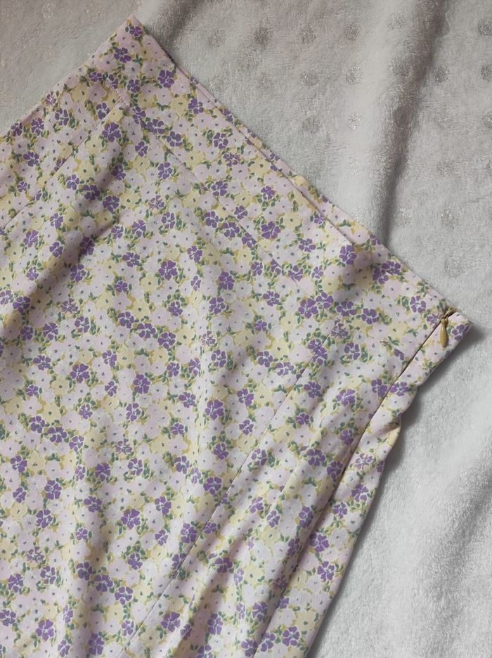 Jupe longue échancrée imprimée fleurie taille XS - photo numéro 4